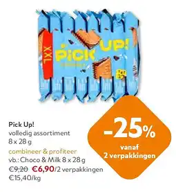 OKay Pick Up! Choco & Milk 8 x 28 g aanbieding
