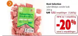 Colruyt Boni Selection salamiblokjes zonder look 200 g aanbieding