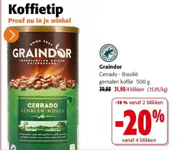 Colruyt Graindor Cerrado - Brazilië gemalen koffie 500 g aanbieding