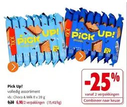 Colruyt Pick Up! Choco & Milk 8 x 28 g aanbieding