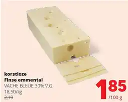 Spar korstloze Finse emmental VACHE BLEUE 30% V.G aanbieding