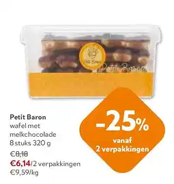 OKay Petit Baron wafel met melkchocolade 8 stuks 320 g aanbieding