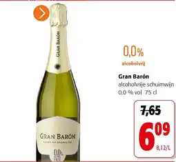 Colruyt Gran Barón alcoholvrije schuimwijn 0,0 % vol 75 cl aanbieding
