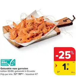 Carrefour Gekookte roze garnalen aanbieding