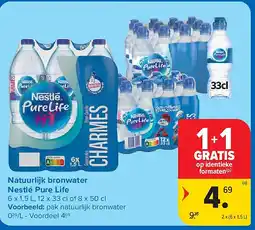 Carrefour Natuurlijk bronwater Nestlé Pure Life aanbieding