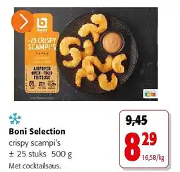 Colruyt Boni Selection crispy scampi’s ± 25 stuks 500 g aanbieding