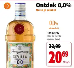 Colruyt Tanqueray Flor de Sevilla 0,0 % 70 cl aanbieding