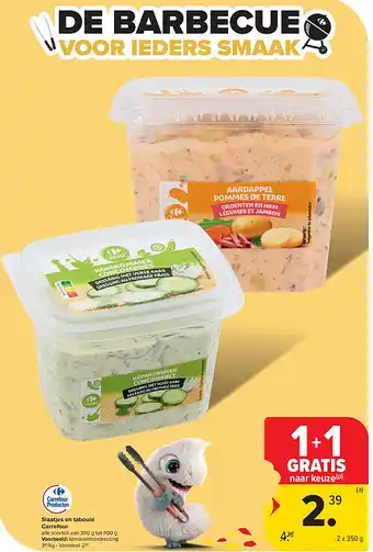 Carrefour Slaatjes en taboulé Carrefour aanbieding