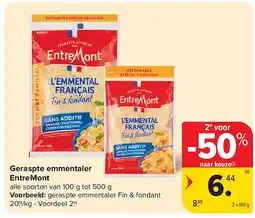 Carrefour Geraspte emmentaler EntreMont aanbieding