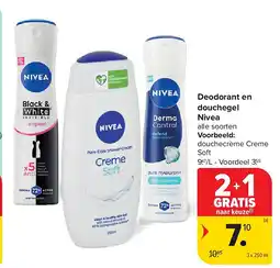Carrefour Deodorant en douchegel Nivea aanbieding