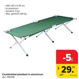 Carrefour Comfortabel plooibed in aluminium aanbieding