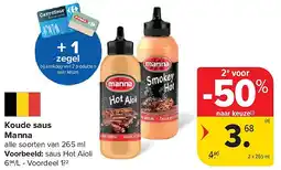 Carrefour Koude saus Manna aanbieding