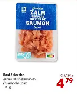 OKay Boni Selection gerookte snippers van Atlantische zalm 150 g aanbieding