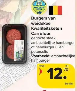 Carrefour Burgers van weidekoe Kwaliteitsketen Carrefour aanbieding