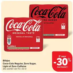 Carrefour Blikjes Coca-Cola Regular, Zero Sugar, Light of Zero Ca eine aanbieding