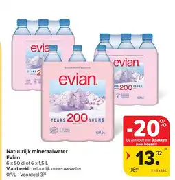 Carrefour Natuurlijk mineraalwater Evian aanbieding