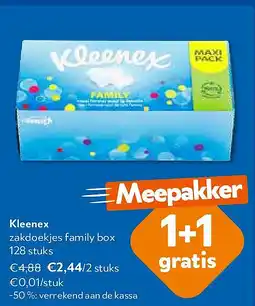 OKay Kleenex zakdoekjes family box 128 stuks aanbieding