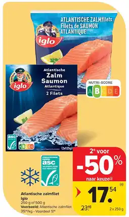 Carrefour Atlantische zalmfi let Iglo aanbieding