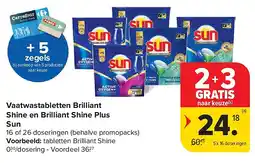 Carrefour Vaatwastabletten Brilliant Shine en Brilliant Shine Plus Sun aanbieding