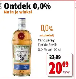 Colruyt Tanqueray Flor de Sevilla 0,0 % vol 70 cl aanbieding
