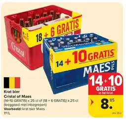 Carrefour Krat bier Cristal of Maes aanbieding