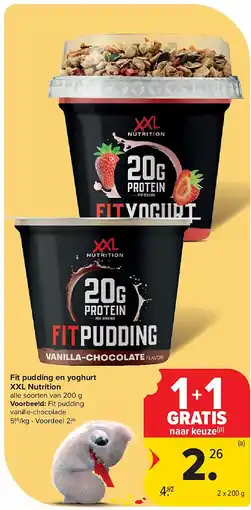 Carrefour Fit pudding en yoghurt XXL Nutrition aanbieding