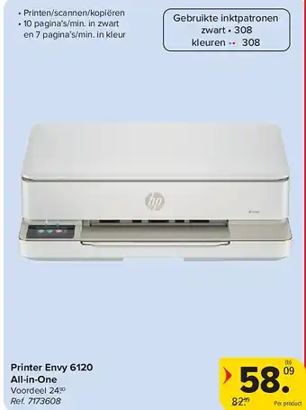 Carrefour Printer Envy 6120 All-in-One aanbieding