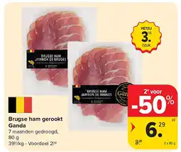 Carrefour Brugse ham gerookt Ganda aanbieding