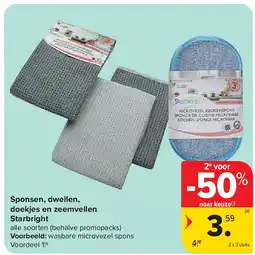 Carrefour Sponsen, dweilen, doekjes en zeemvellen Starbright aanbieding