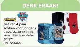 Carrefour Set van 4 paar sokken voor jongens aanbieding