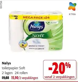 Colruyt Nalys toiletpapier Soft 2 lagen 24 rollen aanbieding