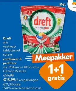 OKay Dreft Platinum+ All-in-One Citroen 19 stuks aanbieding