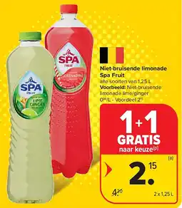 Carrefour Niet-bruisende limonade Spa Fruit aanbieding