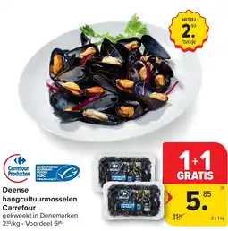 Carrefour Deense hangcultuurmosselen Carrefour aanbieding