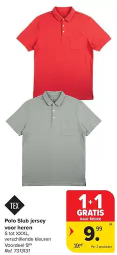 Carrefour Polo Slub jersey voor heren aanbieding