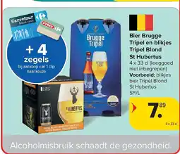 Carrefour Bier Brugge Tripel en blikjes Tripel Blond St Hubertus aanbieding
