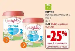 Colruyt Babybio Primea poedermelk 2 aanbieding