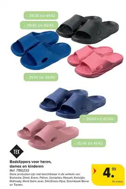 Carrefour Badslippers voor heren, dames en kinderen aanbieding