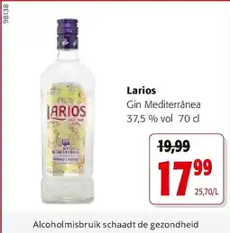 Colruyt Larios Gin Mediterránea 37,5 % vol 70 cl aanbieding