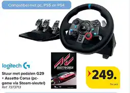 Carrefour Stuur met pedalen G29 + Assetto Corsa (pcgame via Steam-sleutel) aanbieding
