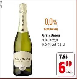 Colruyt Gran Barón schuimwijn 0,0 % vol 75 cl aanbieding