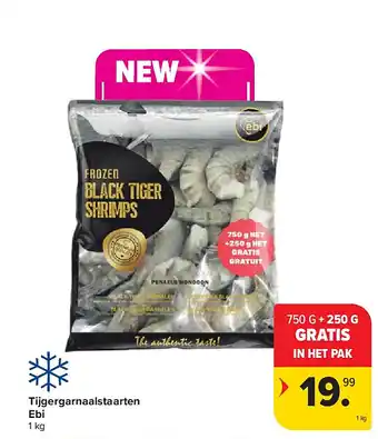 Carrefour Tijgergarnaalstaarten Ebi aanbieding