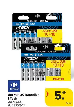 Carrefour Set van 20 batterijen i-Tech aanbieding