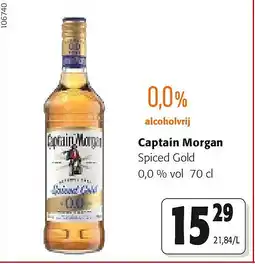 Colruyt Captain Morgan Spiced Gold 0,0 % vol 70 cl aanbieding