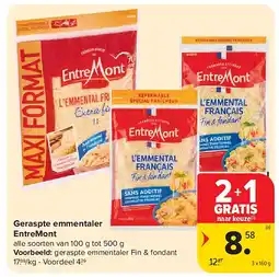 Carrefour Geraspte emmentaler EntreMont aanbieding