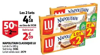 Auchan Napolitain Classique Lu 2x180g aanbieding
