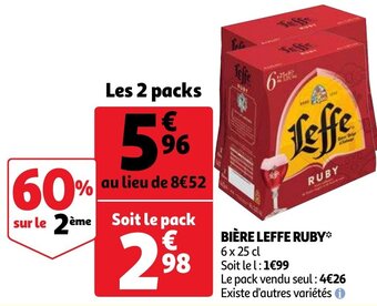 Auchan Biere Leffe Ruby aanbieding