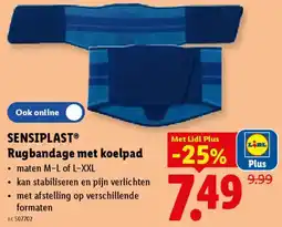 Lidl Sensiplast rugbandage met koelpad aanbieding