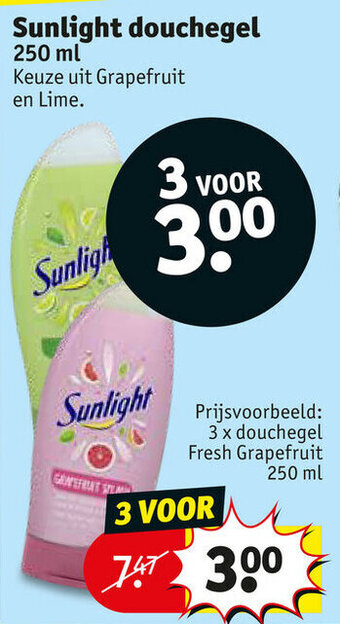 Kruidvat Sunlight douchegel 250ml aanbieding