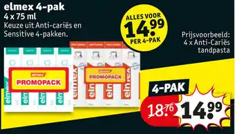 Kruidvat Elmex 4-pack 4x75ml aanbieding